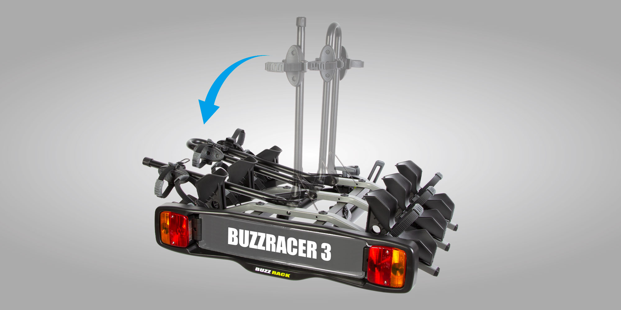 แร็คจักรยาน แร็คท้ายรถ BUZZRACK BUZZRACER 3, 3 BIKES REAR RACK. (ECE APPROVED AND XP)