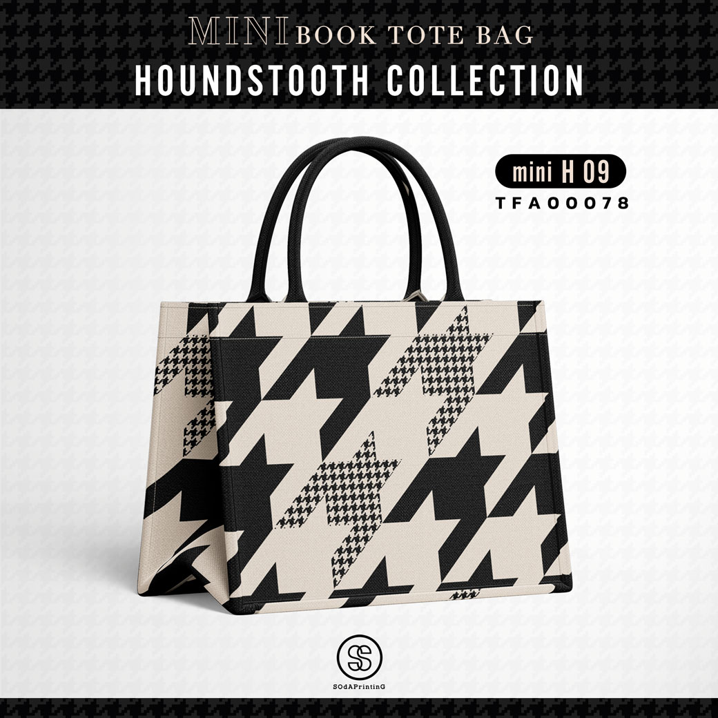 Mini Book tote bag HOUNDSTOOTH COLLECTION รหัส TFA00078 #ไม่ใส่ชื่อ #SOdAbag