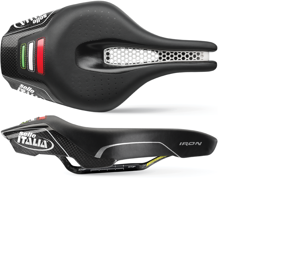 SELLE ITALIA อานนั่ง, IRON TEKNO FLOW, ขนาด S, สีดำ (Triathlon), S1/2/3