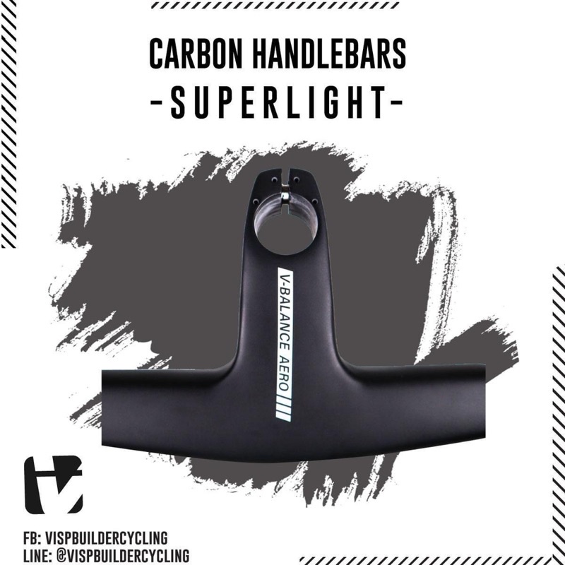แฮนด์อินทิเกรต Visp Builder รุ่น V3 Integrated Aero handlebar รองรับซางตะเกรายบ OD2 Full Carbon