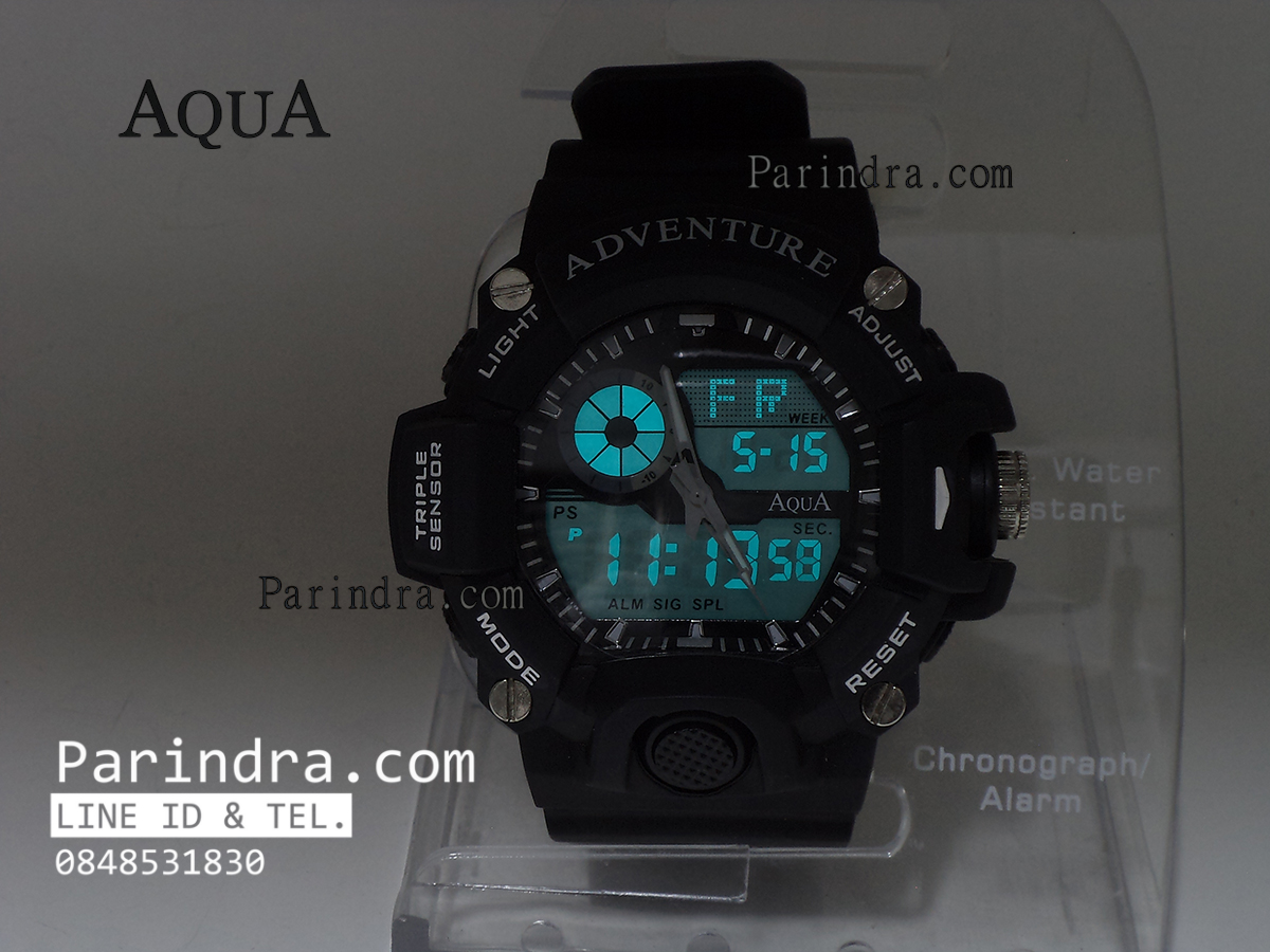 นาฬิกาข้อมือ AQUA รุ่น 1401-D สีดำ-ดำ