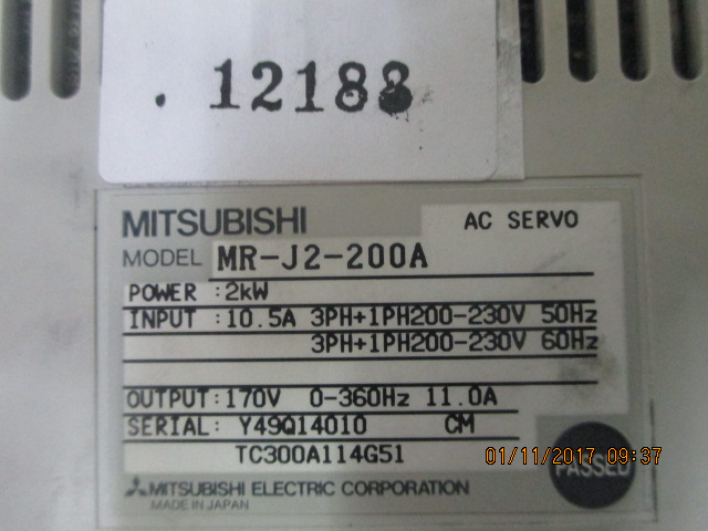 SERVO DRIVE " MITSUBISHI " รุ่น MR-J2-200A
