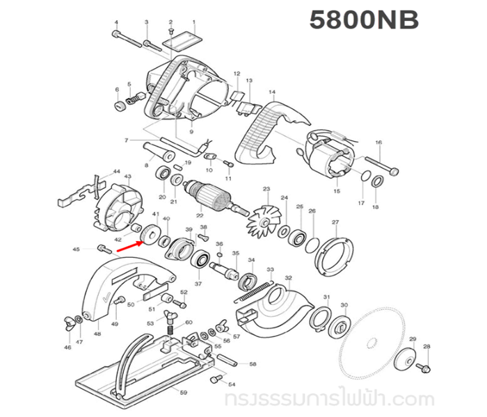 เฟือง เหรียญ เลื่อยวงเดือน มากีต้า Makita 5800N, 5800NB [#41] Pn.221602-1 (แท้) ##