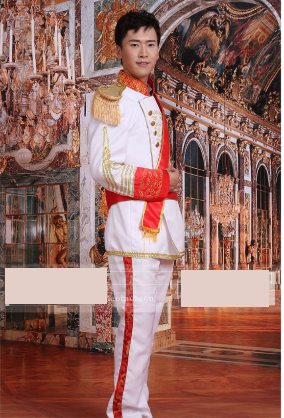 Pre-order ชุดสูทชาย สไตล์ยุโรป Court Marshal แนวทหารยุโรป สีขาว