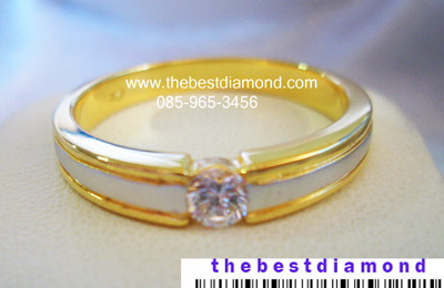 แหวนเพชรเม็ดเดียวขนาด 10 ตัง เก๋ๆ เรียบๆ วงนี้เป็นสองกษัตริย์ งานเนี้ยบ แบบนี้สาวรุ่นชอบมากค่ะ รหัส BR029SR