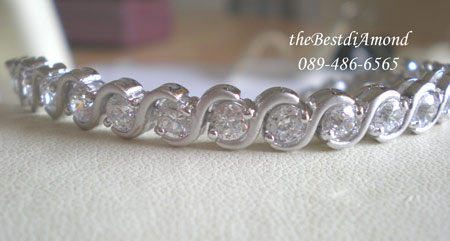 +++CL008RD-B+++สร้อยข้อมือเพชรรอบวงแบบกรอบตัวS+++เรียบ หรูหรา โชว์เพชรสุดๆๆ ดูดีมีระดับมาก อยู่ได้นานไม่ล้าสมัย งานเรียบร้อยมากๆๆๆ