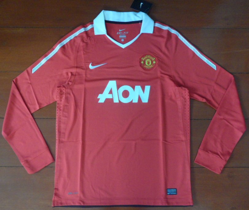 เสื้อฟุตบอล ทีมสโมสรแมนเชสเตอร์ ยูไนเต็ด Player EPL Version ชุดเหย้า แขนยาว 2010/11 ใหม่ L-Size / MANCHESTER UNITED Football Shirt Player EPL Version Long Sleeve Home Kit 2010/11 Jersey NEW L-Size