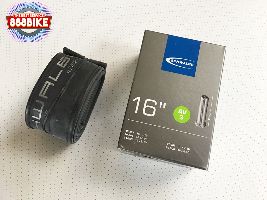 SCHWALBE ยางใน 16X1.75-2.40 หัวใหญ่ (AV3) มีกล่อง