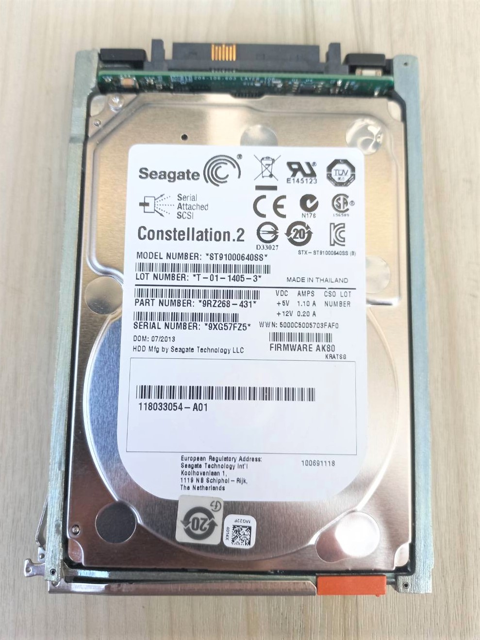 005050550 EMC V4-2S07-010 1TB 2.5” 7.2K SAS.