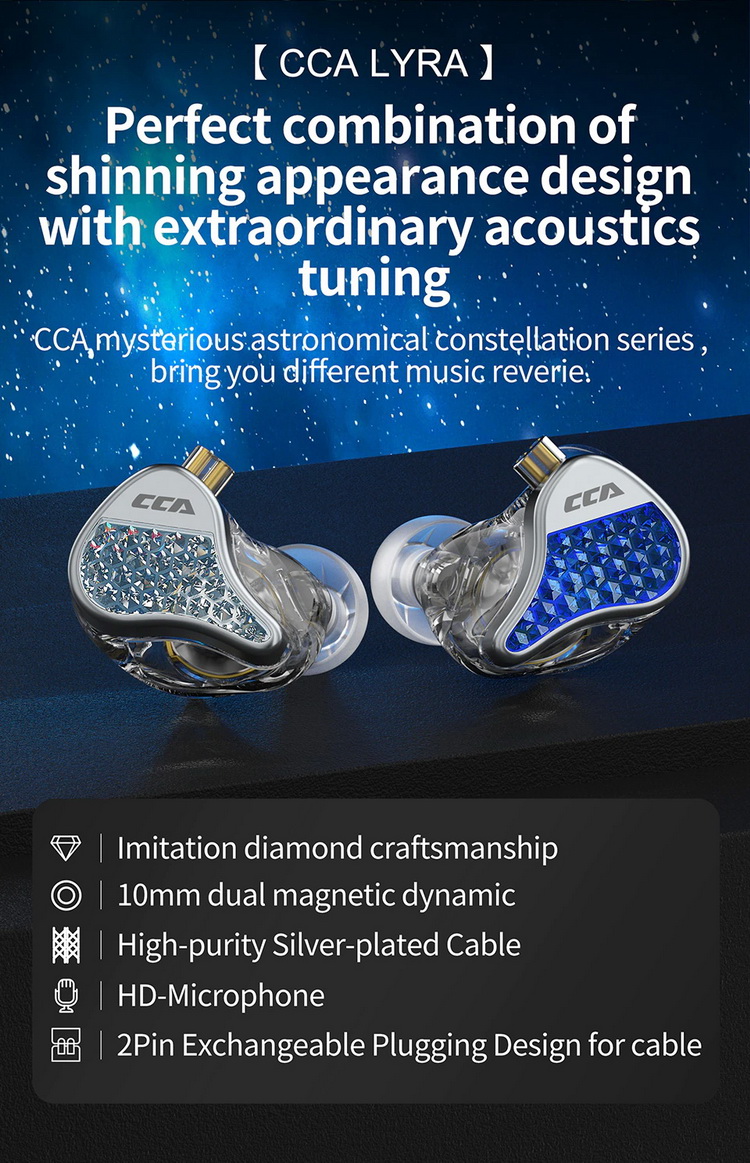 ขาย CCA LYRA หูฟัง IEM ไดรเวอร์ Dynamic เสียงดี ประกันศูนย์ไทย