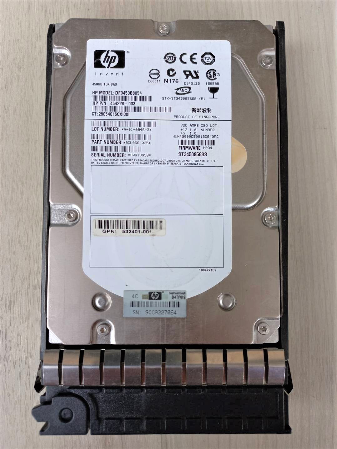454232-B21 454274-001 454228-003 HP 450-GB 3G 15K 3.5 DP SAS. Refurbished; Warranty 12 Months.Shipping is included.