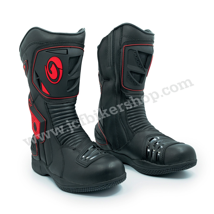 รองเท้าขี่มอเตอร์ไซค์ รองเท้าขับมอไซ รองเท้าขับbigbike รองเท้าARCX L60566 Black/Red วัสดุหนังวัวแท้+กันน้ำได้ดี