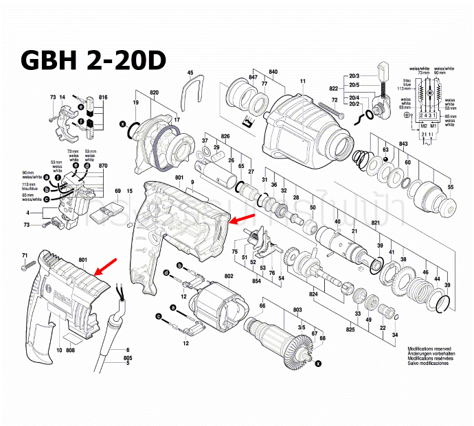 เสื้อฟิลคอยล์ สว่านโรตารี่ Bosch บอช GBH 2-20 D Pn.16170006B8 (แท้-สั่ง)