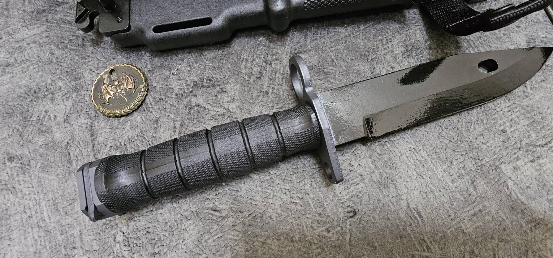 Ontario M-9 Black Bayonet & Scabbard (7" Black)