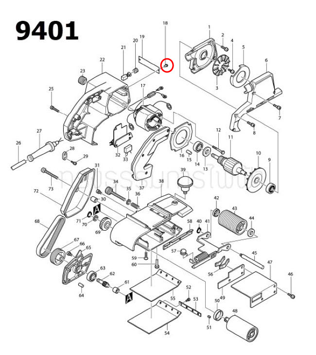 RIVET 0.5 Makita มากีต้า HM1201, 1100, 1600, 1804N, 1805N, 2414, 5103N, 5201N, 5401N, 5700, 5900B, 6401, 9401 Pn.953106-2 (แท้) ##
