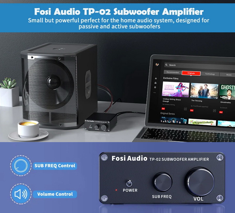 Fosi Audio TP-02 Subwoofer Amplifier ClassD ชิป TDA7498E ประกันศูนย์ไทย