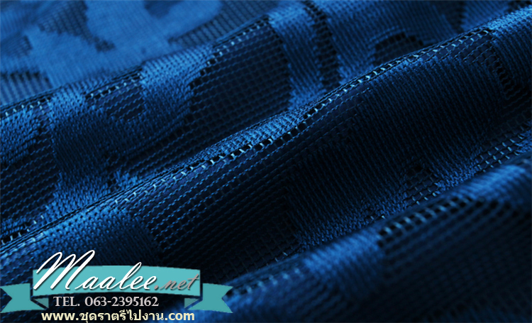 พร้อมส่ง ชุดเดรส/ชุดออกงาน ผ้าเกาหลี ผ้าโปร่งปักแขนสั้นลายดอกไม้ สีดำ (ซิปหลัง) XL , 2XL