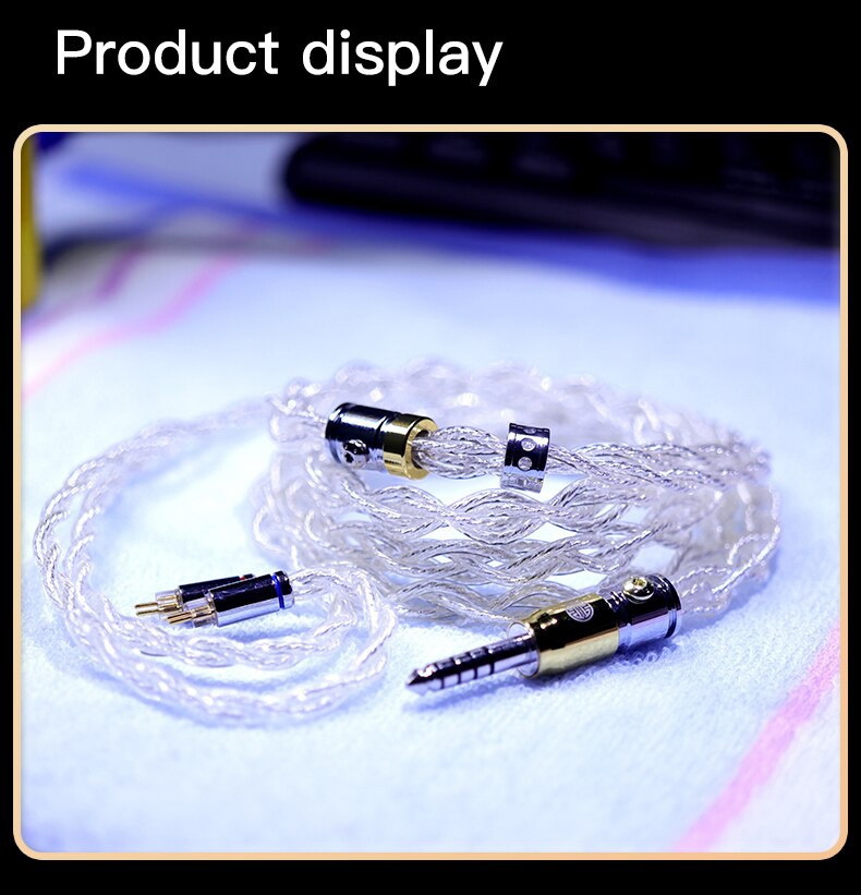 ขาย Hakugei Glacier+ สายอัพเกรดหูฟัง ทองแดงชุบเงิน 6N OCC ถัก4