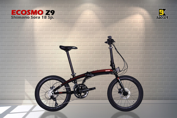 จักรยานพับ BACKER ECOSMO Z9 เฟรมอลู เกียร์ Sora 18 สปีด วงล้อ 20 นิ้ว 451