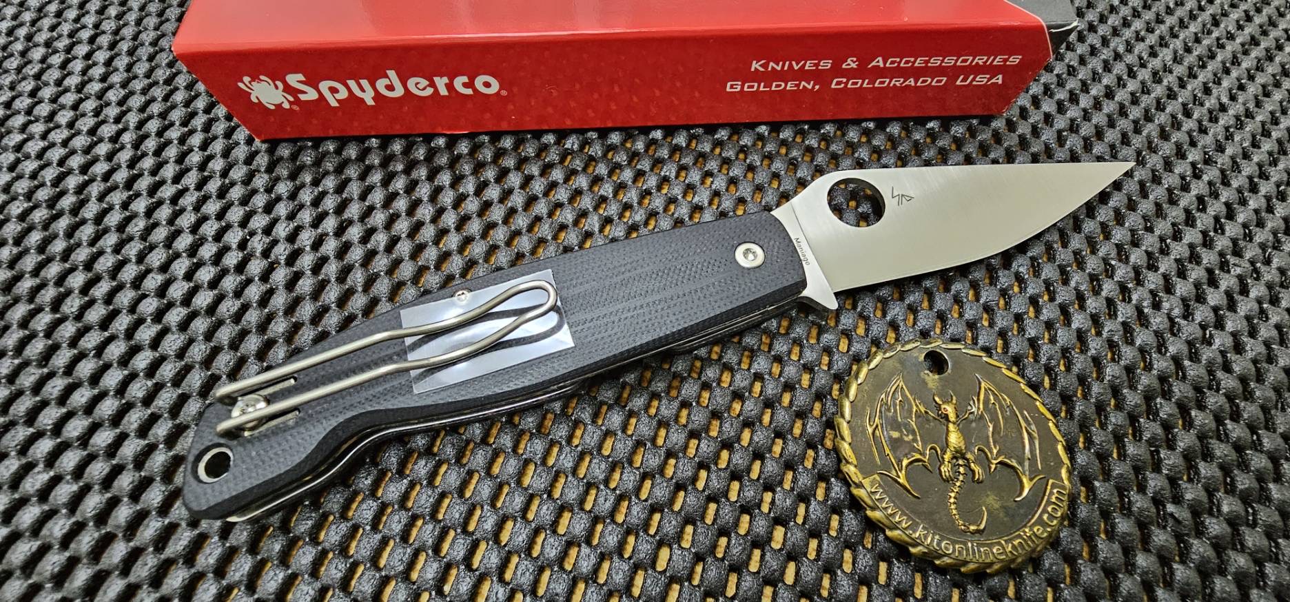 Spyderco Pattadese Liner Lock Knife Black G-10 (3.2" Satin M390) (Discontinued)