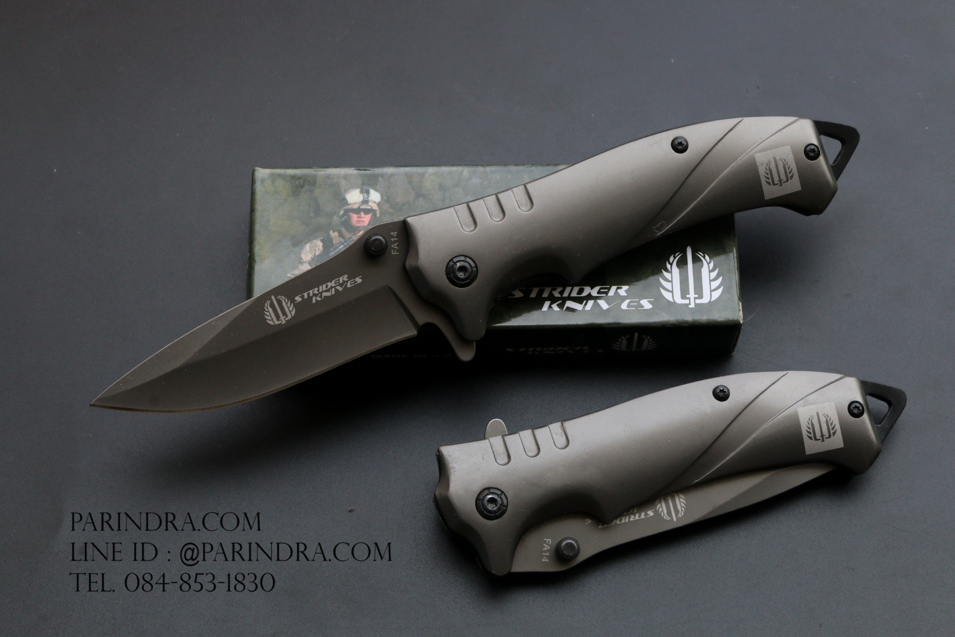 มีดพับ STRIDER รุ่น FA14 สีเทา Metallic ล้วน (OEM)