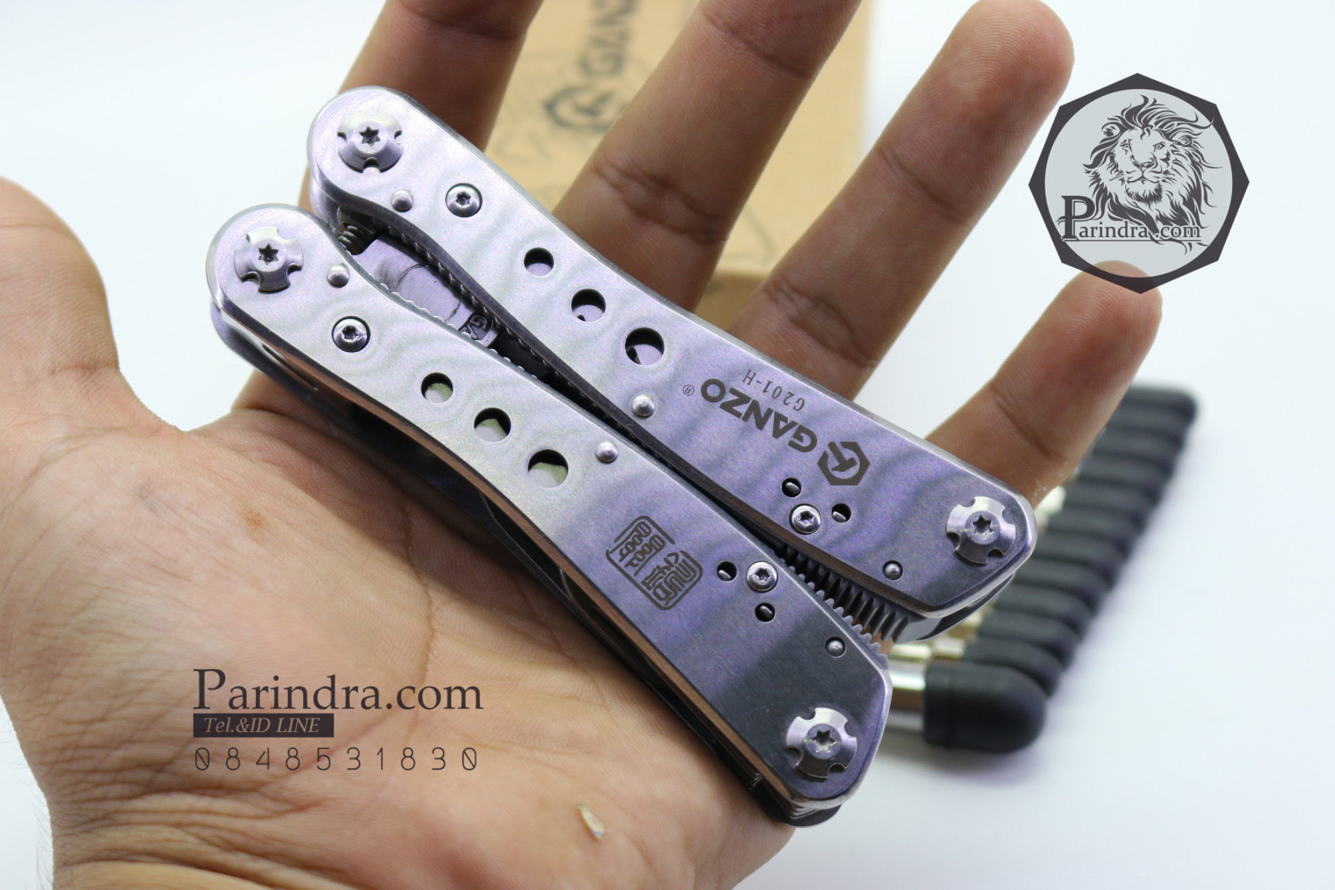 คีมเอนกประสงค์ Multi-Tools Ganzo กานโซ่ รุ่น G201-H สีเงินไทเทเนี่ยม ของแท้ 100%