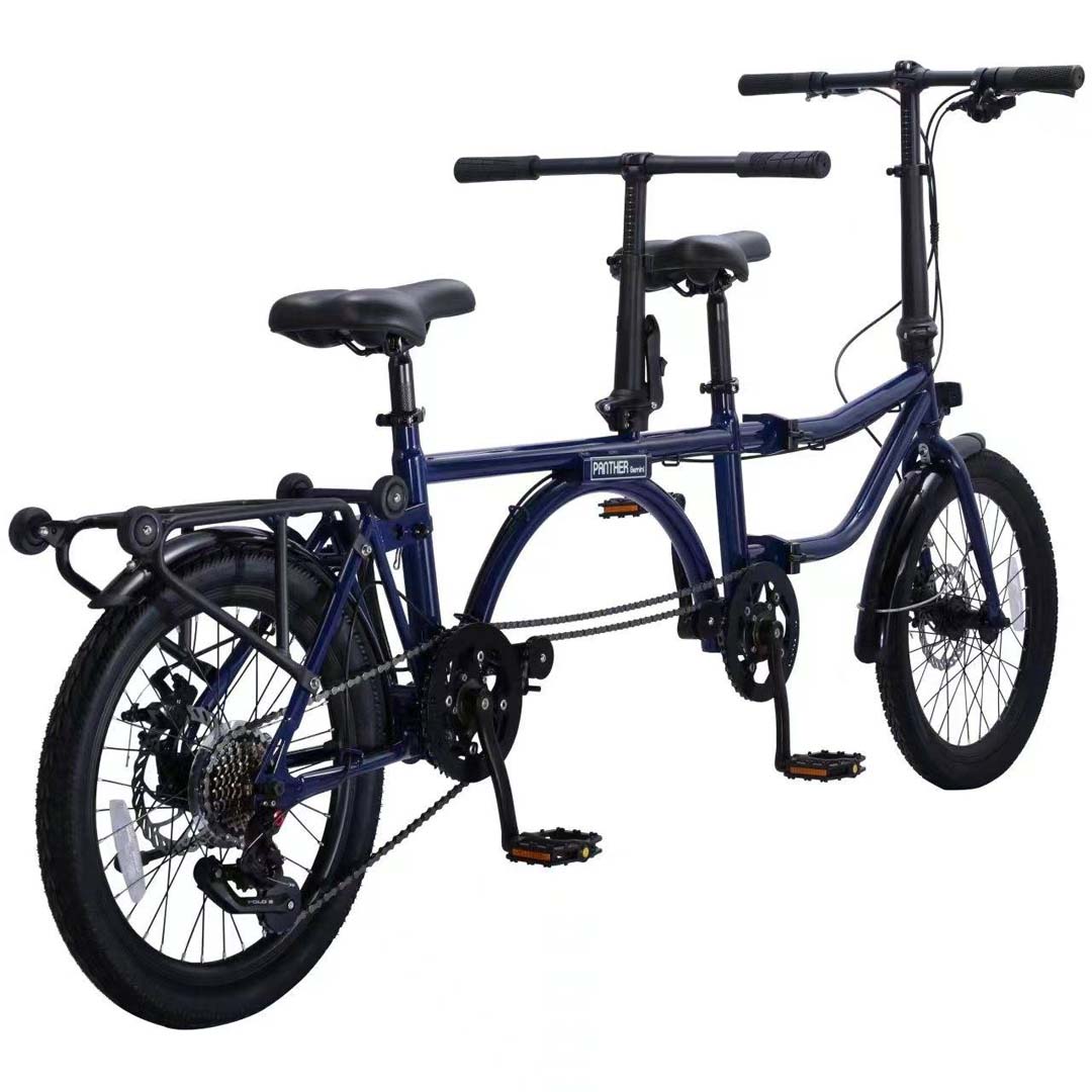 K-POP LG600 จักรยานสองตอน Tandem เกียร์ 8 สปีด พับได้ ลากได้ ล้อ 20นิ้ว เฟรมเหล็ก ปี 2024