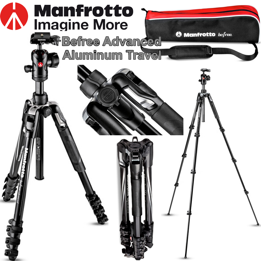 ขาตั้งกล้อง Befree Advanced Aluminum QPL Travel Tripod lever, ball head MF-MKBF-LABKB Manfrotto ประกันศูนย์ 10 ปี