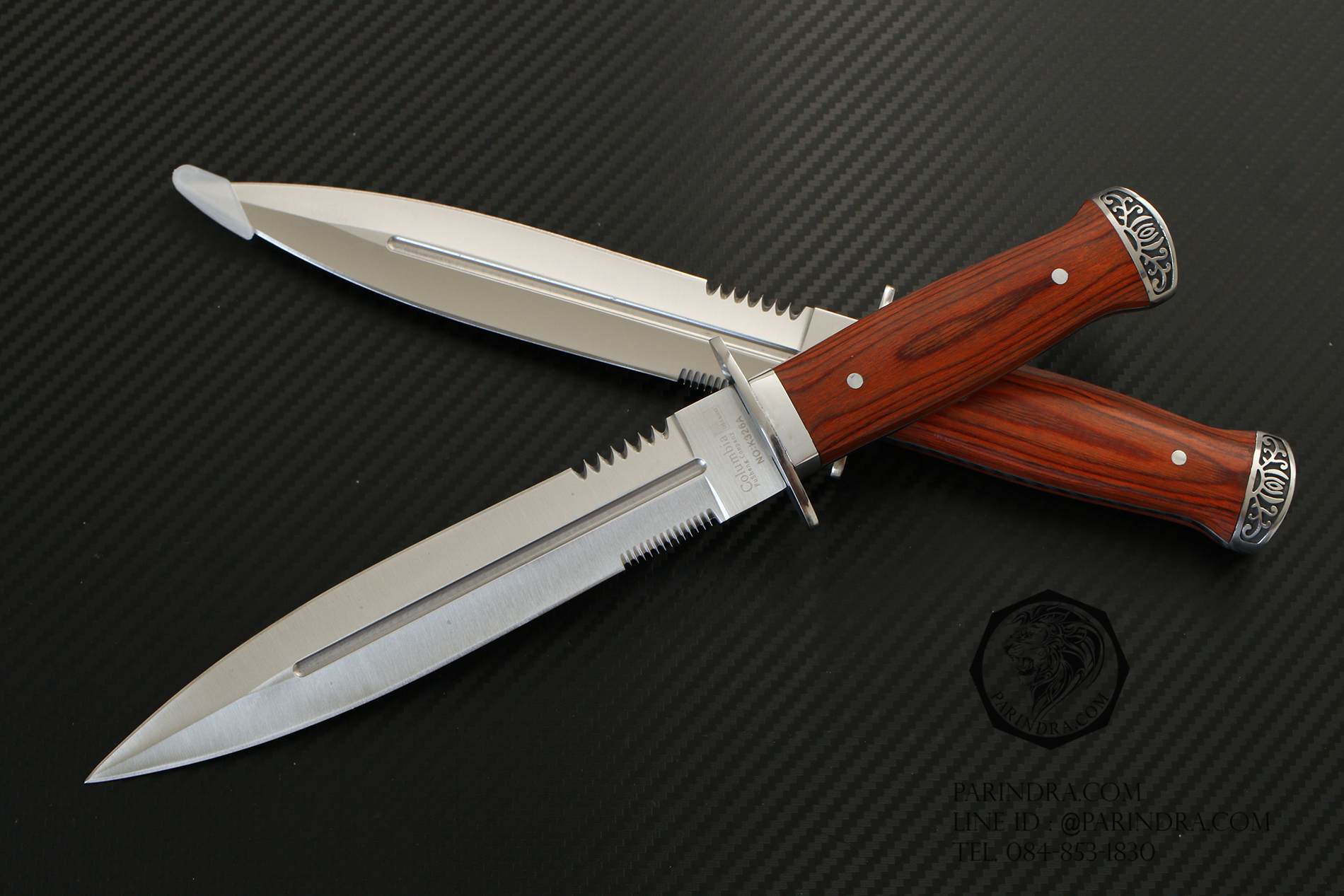 มีดใบตาย Columbia รุ่น K326A ใบมีดสองคม คมกริบ มีฟันเลื่อย