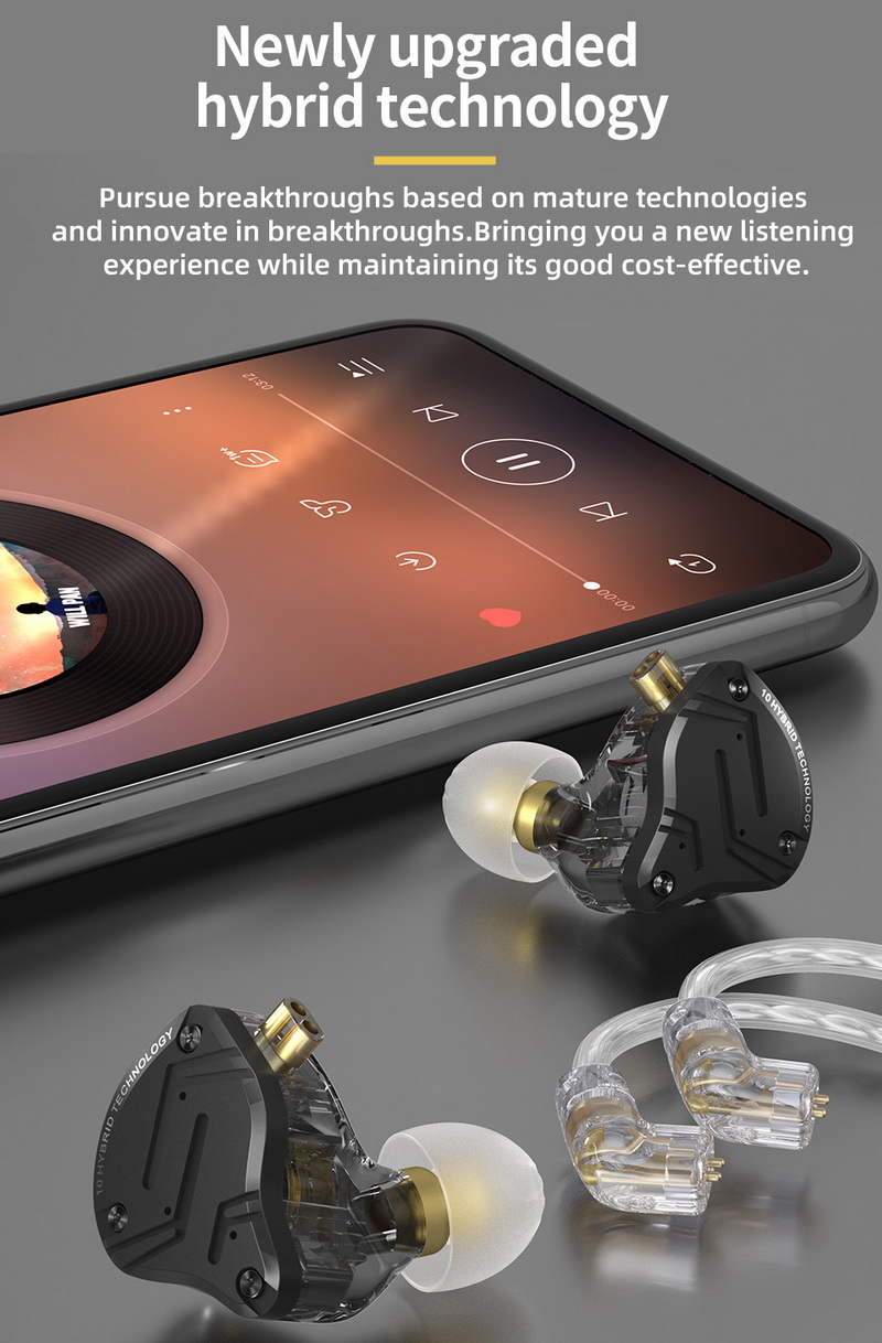 KZ ZS10 Pro X หูฟัง 5 ไดรเวอร์ 4BA+1DD ประกันศูนย์ไทย