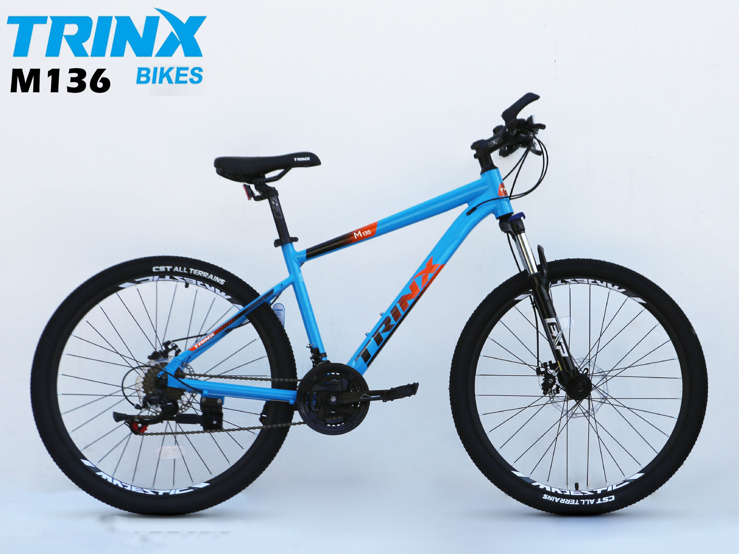 จักรยานเสือภูเขา TRINX M136 เฟรมอลู วงล้อ 26 นิ้ว เกียร์ 21 สปีด โช้คหน้า, TRINX MY2021