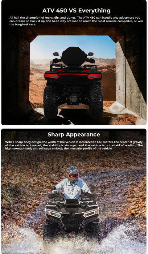 ZIMO ATV450 2025 | รถ ATV 4WD 400cc EFI แรงสุดขีด ขับทุกพื้นที่ Off-Road สำหรับผู้ใหญ่ | พร้อมกระจกมองหลัง & เบาะพนักพิง