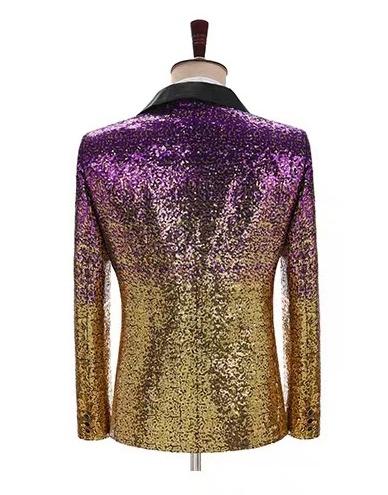 พร้อมเช่า เสื้อสูทชาย สูทแฟชั่น สูทกลิตเตอร์ ไล่สี สีชมพูทอง