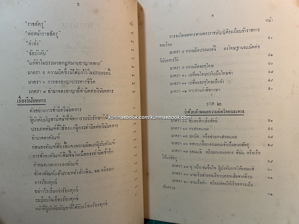 คำสอนชั้นปริญญาโท ทางนีติศาสตร์ พ.ศ.2478 กฎหมายอาชญาพิศดาร (อาชญาทหาร) โดย พ.อ.พระวิชิตเนติศาสตร์