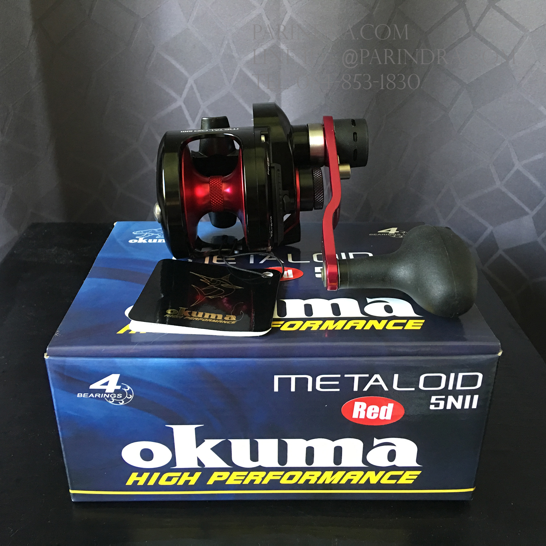 รอก OKUMA METALOID M-5Nll-R สีแดง 2 Speed หน้าสปูลแคบ