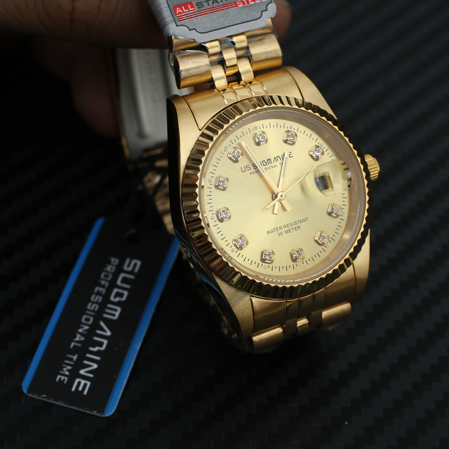 นาฬิกา US submarine Professional Time แสตนเลนแท้เกรดดี เรือนทอง รุ่น SUB108M D