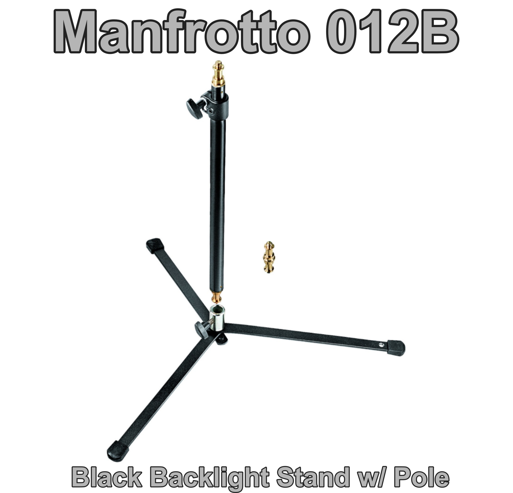 ขาตั้งไฟตีฉาก Manfrotto 012B แบบสองท่อน ใช้ติดตั้งหัวไฟแฟลช ไฟต่อเนื่อง รับน้ำหนักแนวดิ่งได้ไม่เกิน 3 กก Black Backlight Stand w/ Pole ประกันศูนย์ 5 ปี