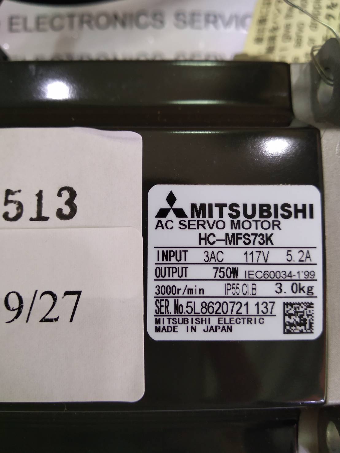 SERVO MOTOR " MITSUBISHI " รุ่น HC-MFS73K