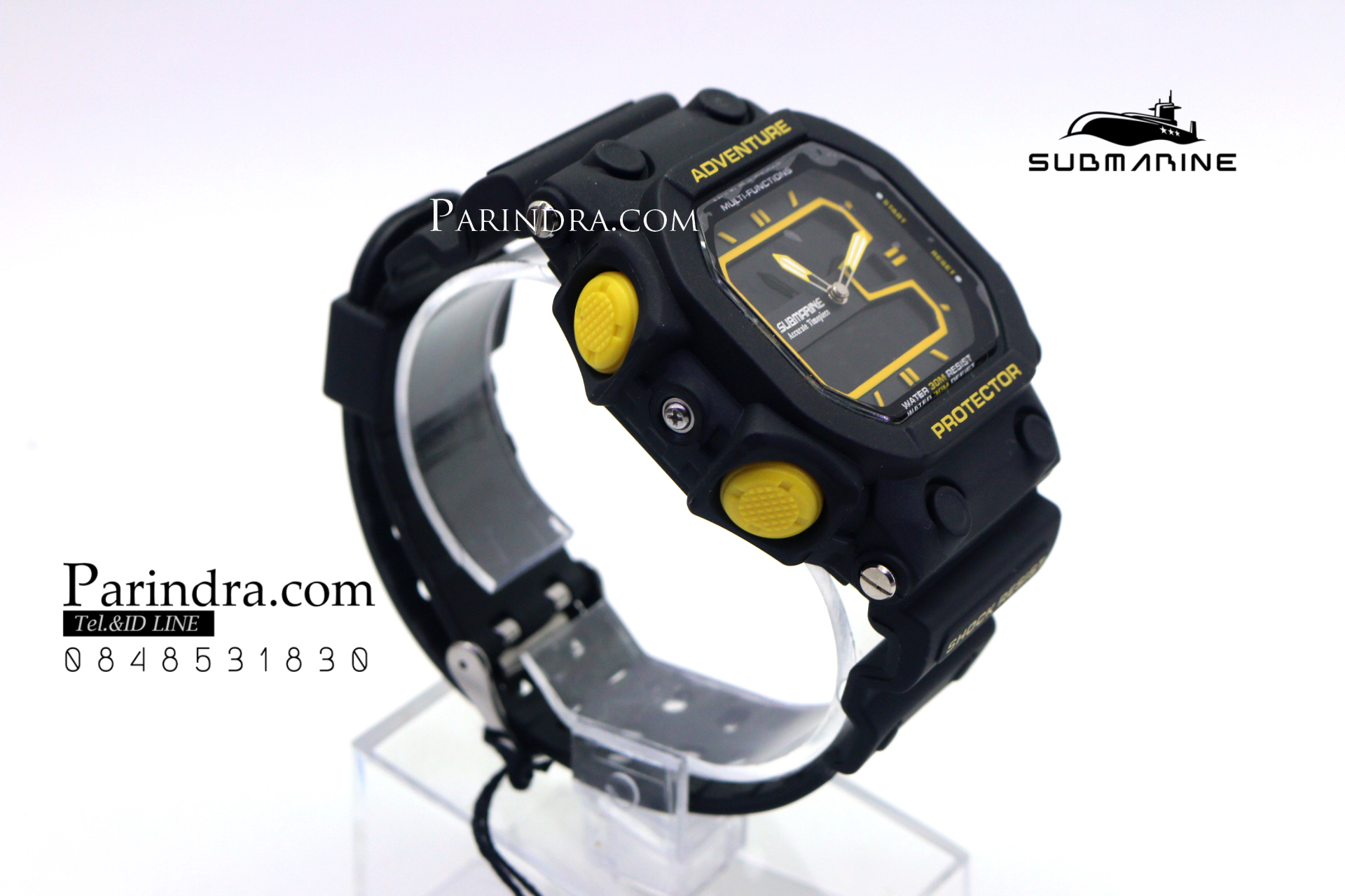 นาฬิกา US submarine รุ่น TP3134M สีดำตัดเหลือง จอดำ