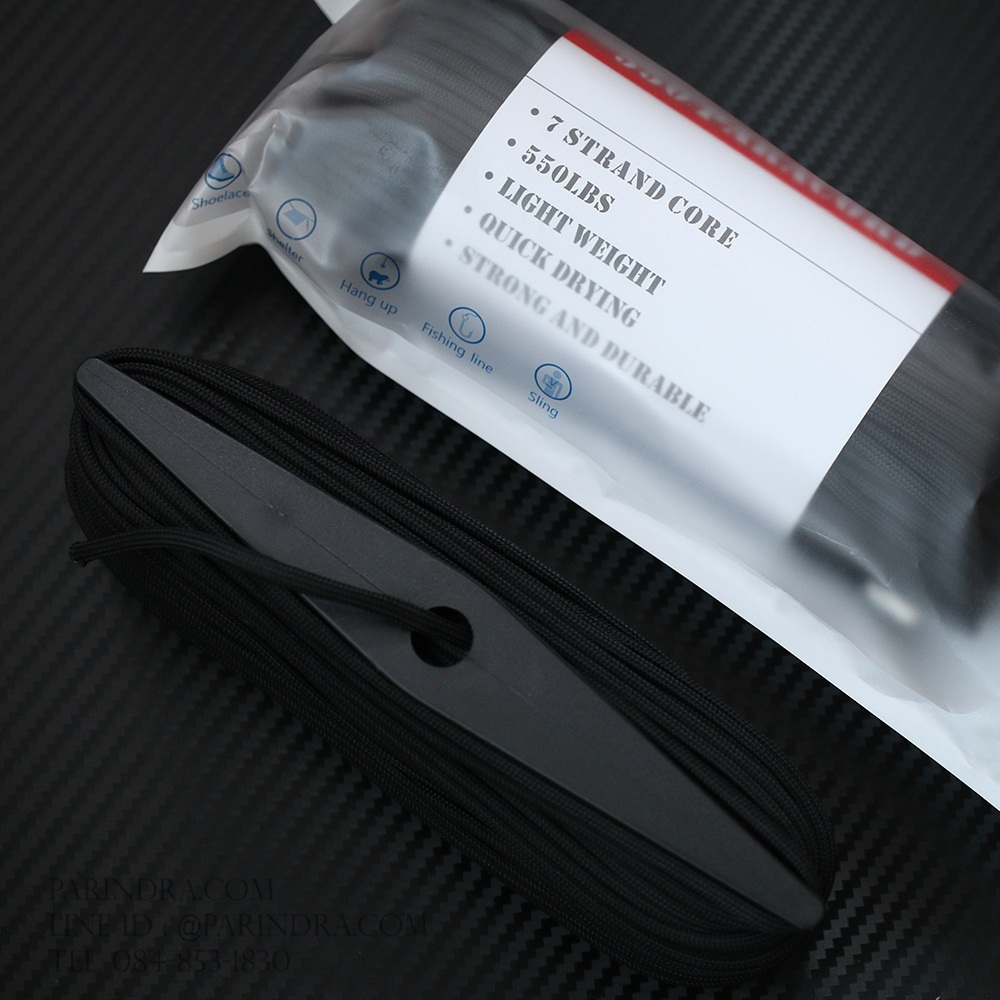 เชือกพาราคอร์ด PARACORD 550 คุณภาพสูง # BLACK ใช้ได้งานได้เอนกประสงค์