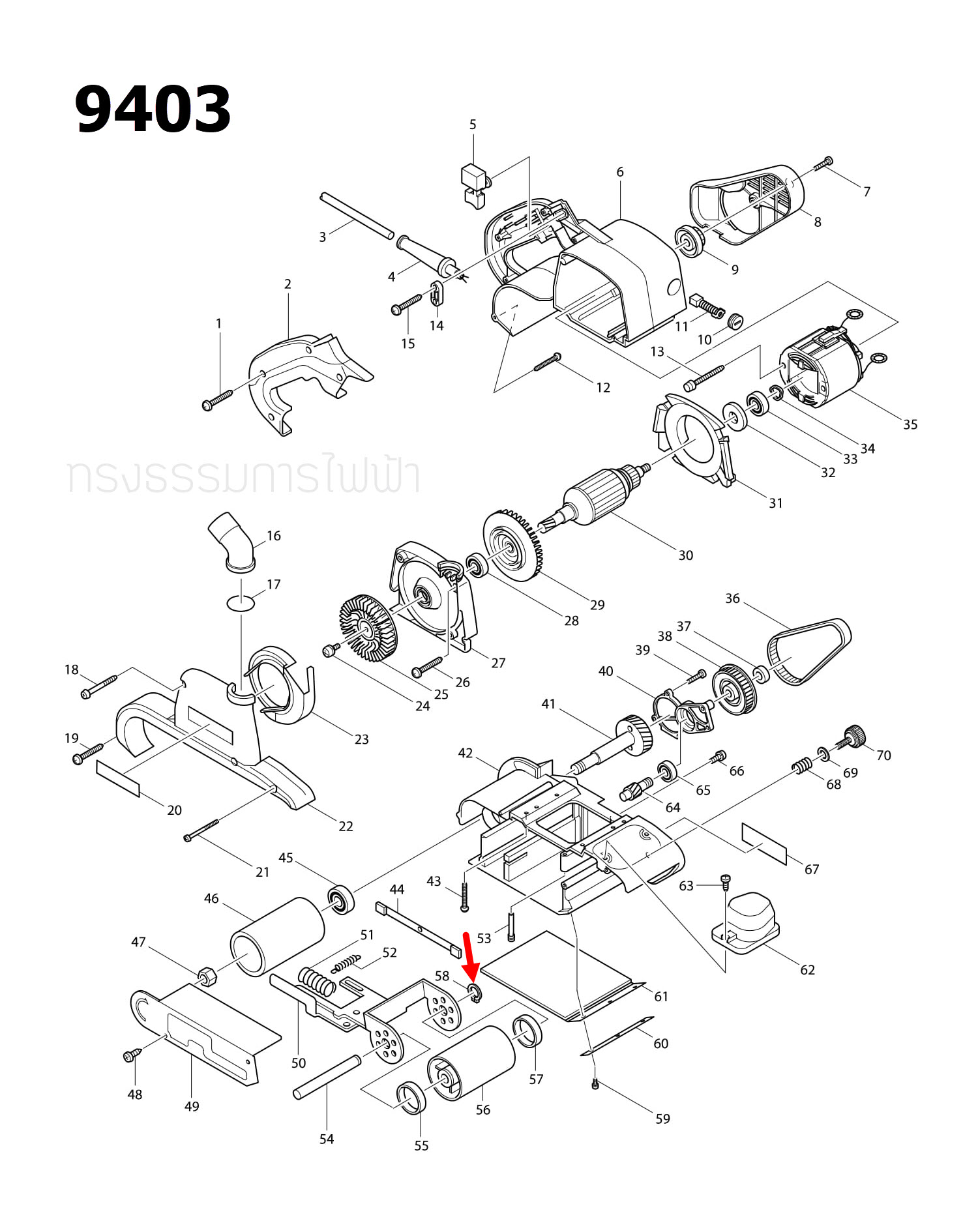 แหวนล็อค Maktec, Makita MT560, MT583, MT811, MT813, MT817, MT910 , MT940, MT941, MT958, 4100NB, M8103 (ใช้ได้กับหลายรุ่น) (ห่อ=10ตัว #12)