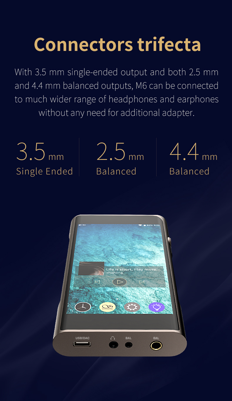 ขาย SHANLING M6 Pro DAP พกพาชิป Dual AK4497EQ รองรับ 32bit/768kHz , Dual Hi-Res