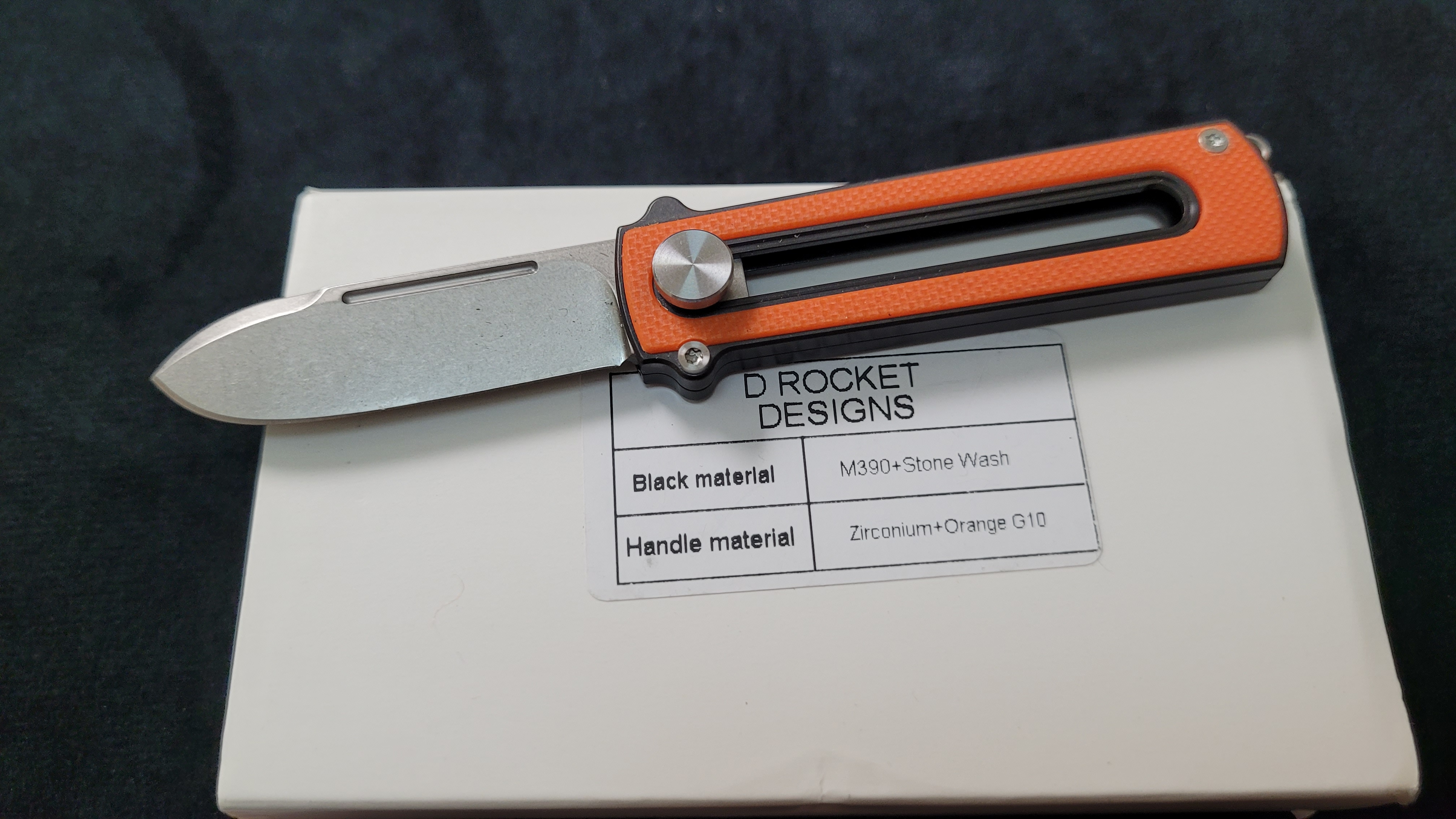 Zr BarloX with M390 Blade-for a short time Dealer's Cost Orange Stonewash Blade