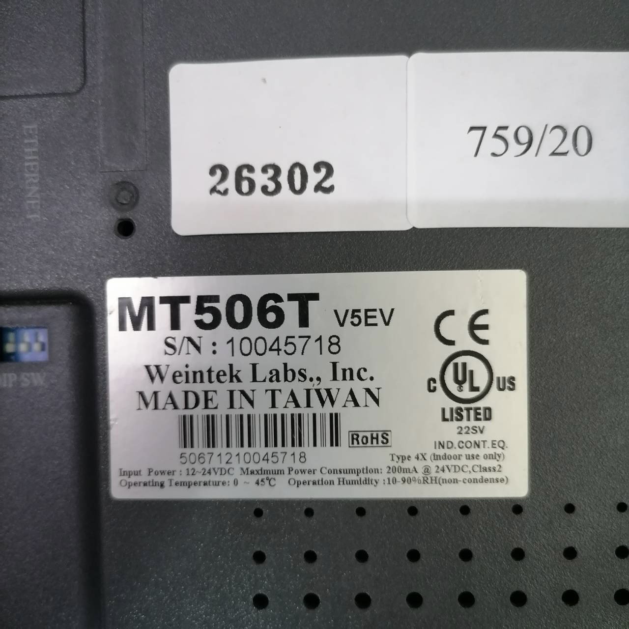 MT506T V5EV HMI " WEINTEK "