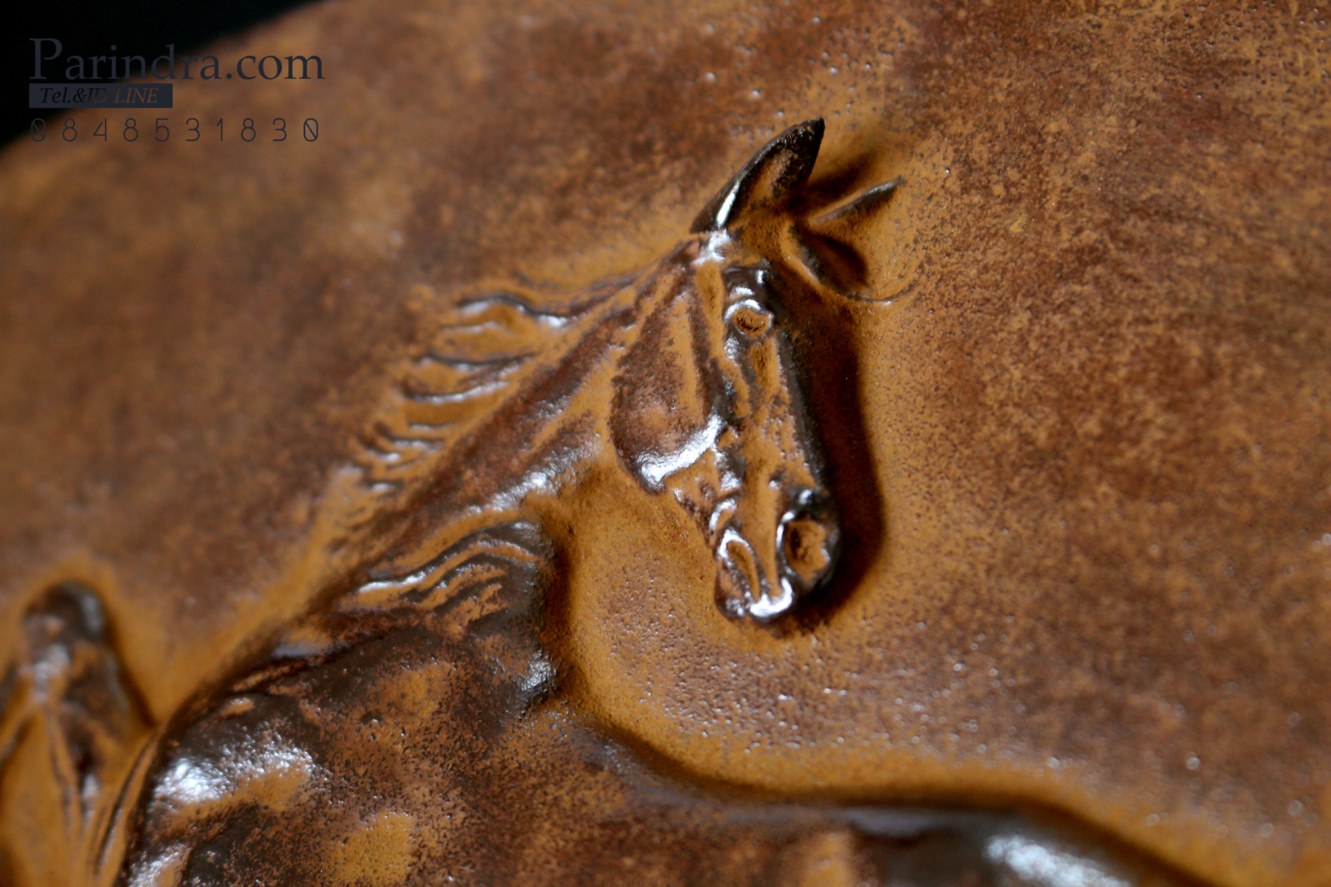 แผ่นโลหะปั๊มนูน ลายม้า อาชาผยอง ของเก่า สวยงาม