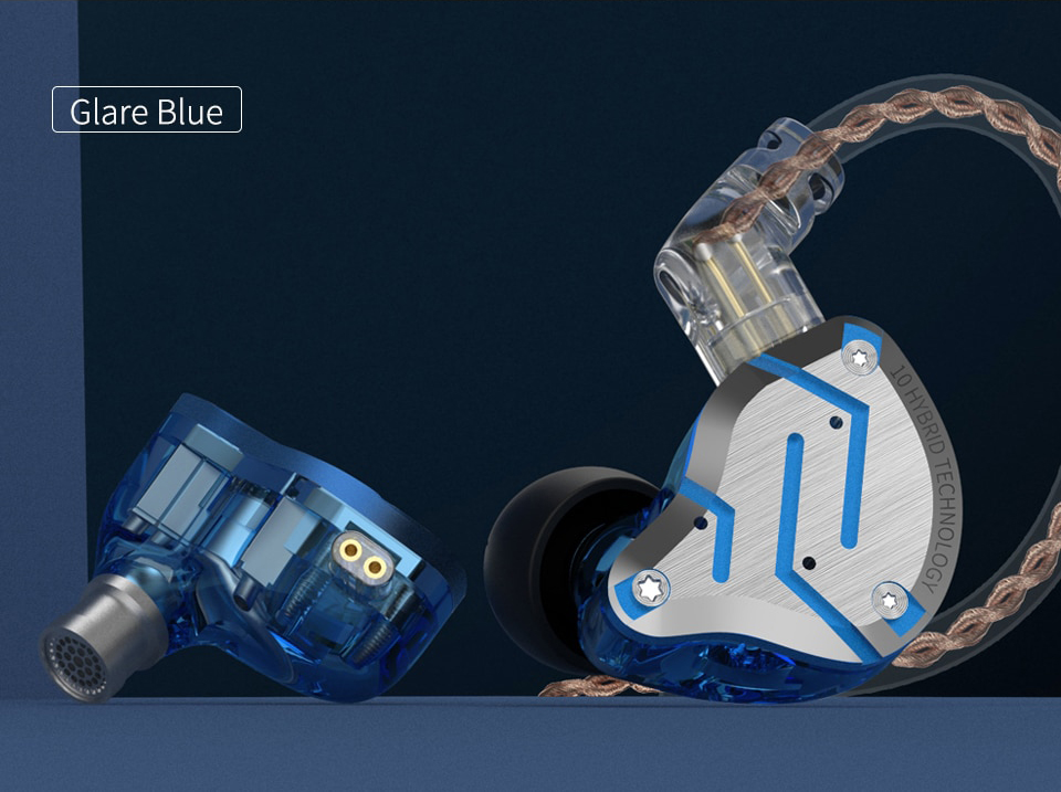 ขาย KZ ZS10 PRO Glare version หูฟัง Hybrid 5 ไดร์เวอร์ (4BA+1DD) ถอดสายได้
