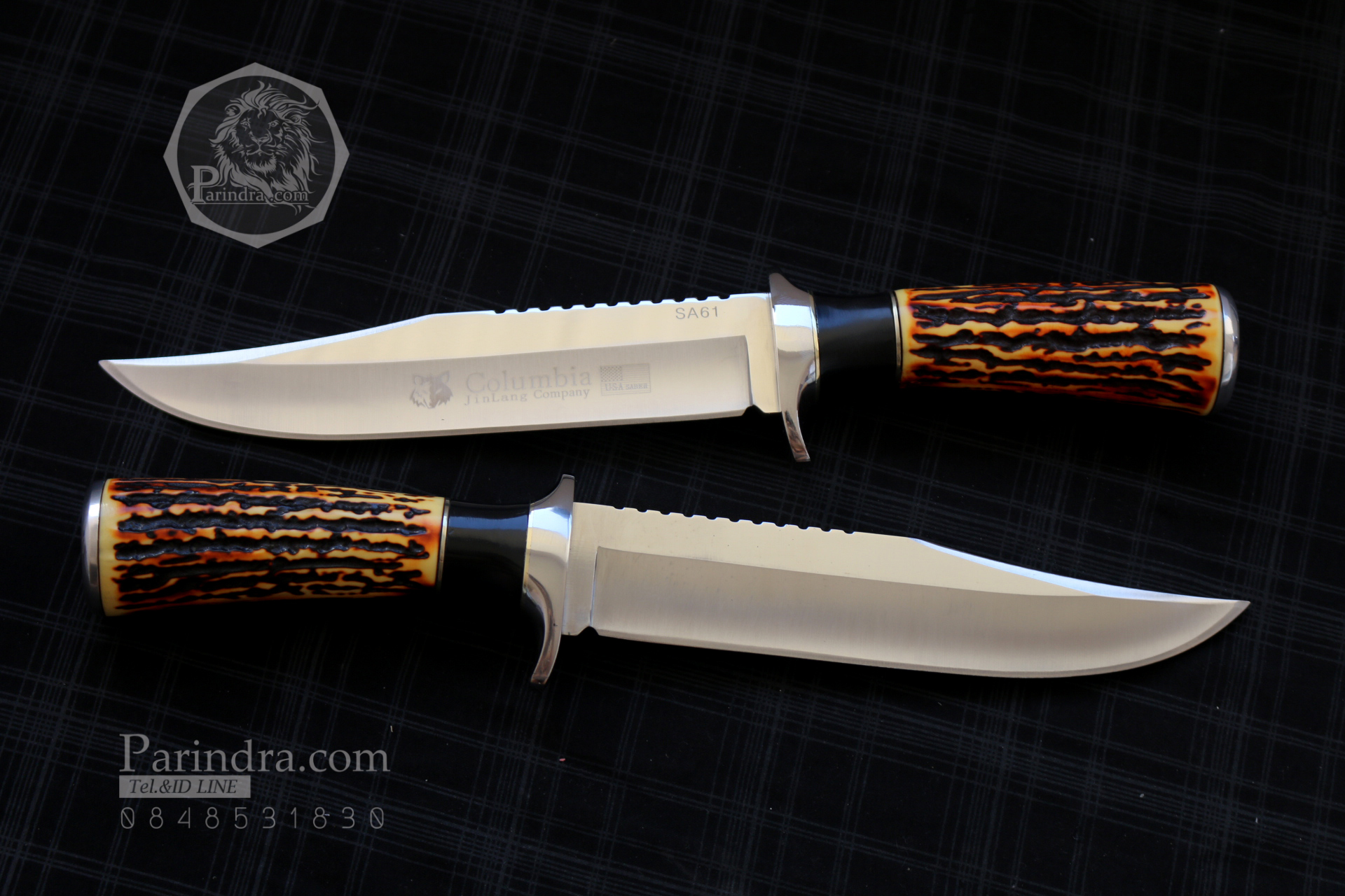 มีด Columbia Huanting รุ่น SA61 ด้ามลายเขากวาง ใบมีดออกแบบสวย ขนาด 12 นิ้ว