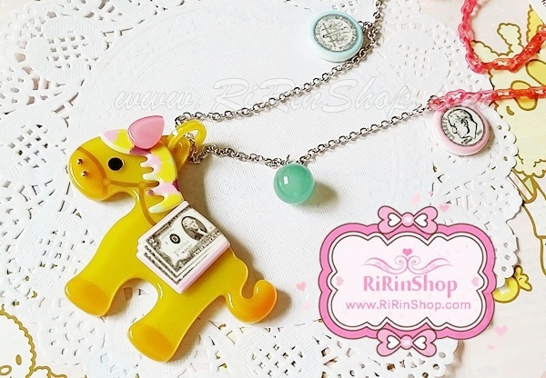 Aznavour สร้อยคอยาวม้าแต่งคริสตัล Swarovski น่ารัก (Yellow) ลด 30%