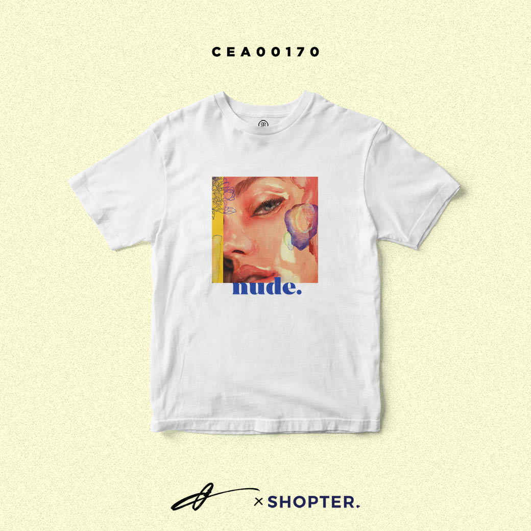เสื้อยืด พิมพ์ลาย Nude สีขาว CEA00170 #เสื้อ #เสื้อยืด #ONG