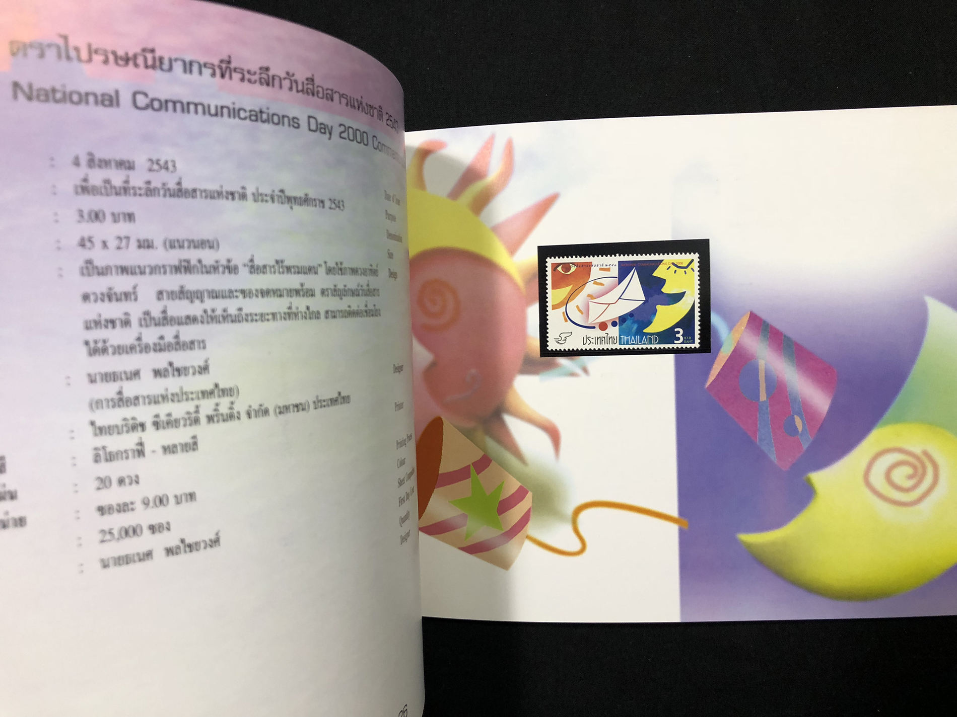 สมุดตราไปรษณียากรไทย ประจำปี 2543